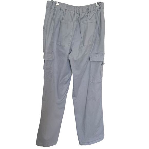 Faded Rose Essentials Women's Pull Up Baggy Cargo Pants Light Gray Size Large - Picture 3 of 9
